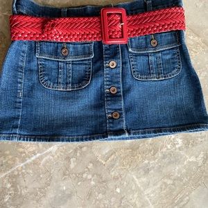 Ultra low waist women’s jean skirt
